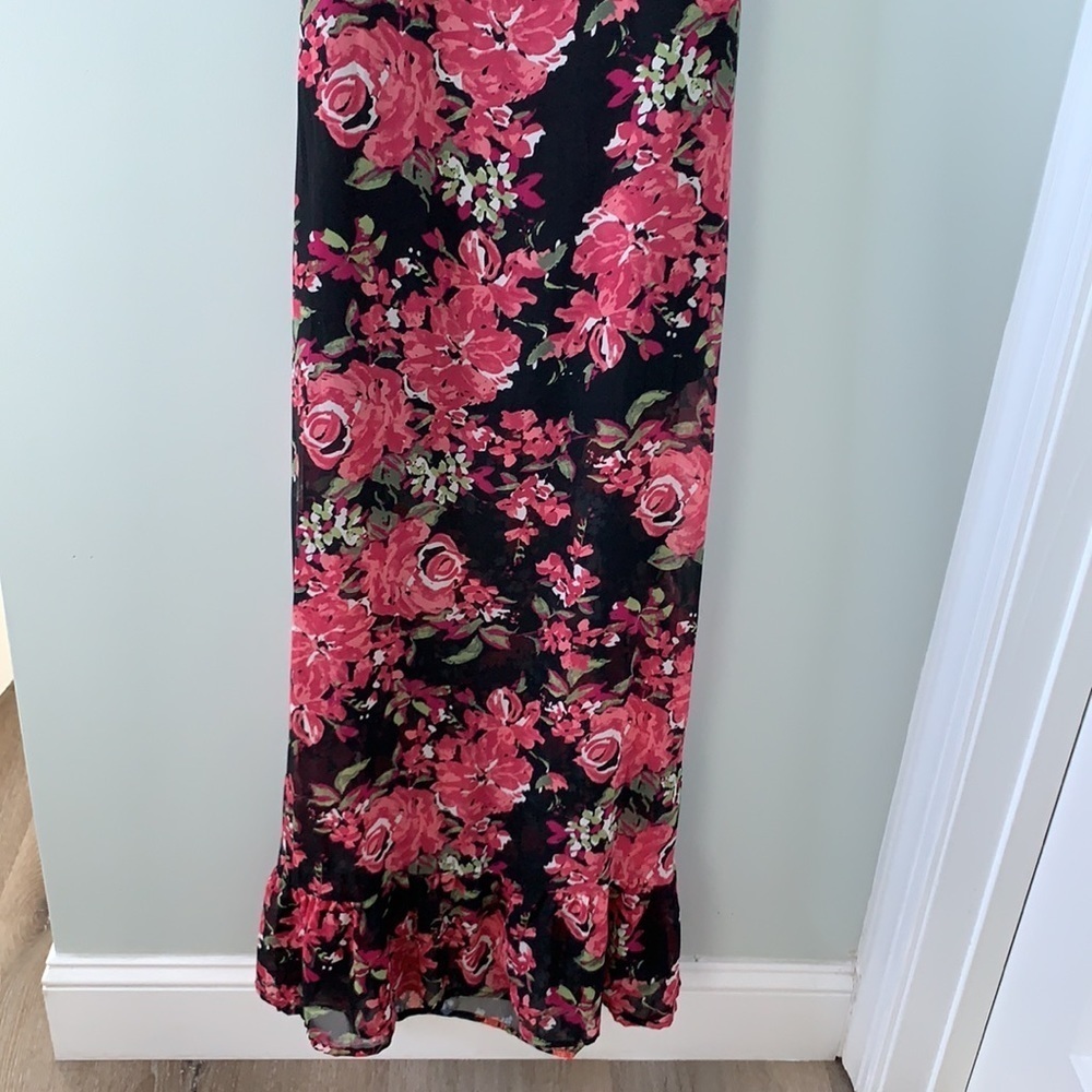 Spring Wedding Dress Floral Maxi Dress Off the Shoulder - Picture 7 of 9